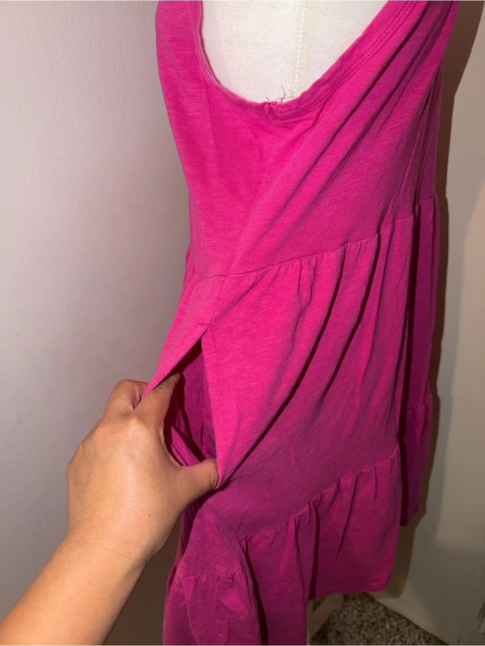 GAP Girls' Bright Pink Tiered Tank Dress